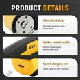 thumbnail image 3 of ABPETE Electric Box Cutter for Cardboard, 2025 New Cordless Electric Scissors, Portable Rotary Cutter for Home and Office, Rechargeable Scissors for Carton Plastic Leather Cloth (Yellow Double blade), 3 of 8