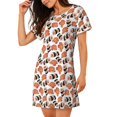 thumbnail image 2 of Naloa Sushi Roll Print Women Nightgowns,Womens Loungewear,Short Sleeve Sleepwear,Comfy Ladies Nightdress, 2 of 6