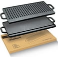 thumbnail image 1 of Overmont Poêle à Griller Réversible en Fonte Pré-Assaisonnée 17x9 avec Poignées pour Camping BBQ sur Cuisinière, 1 of 7