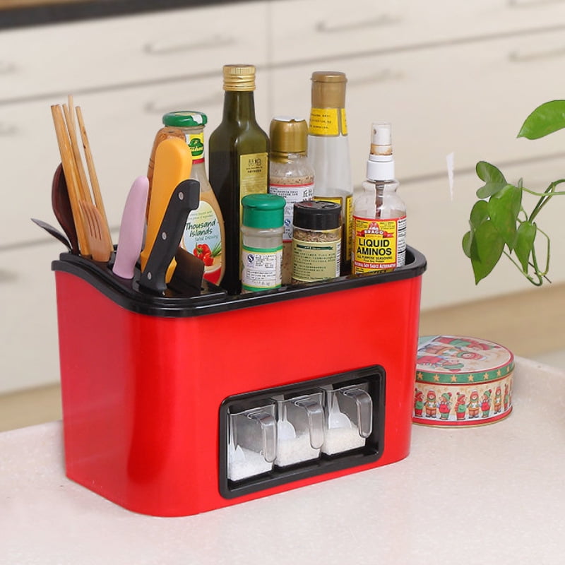 Kitchen Tools Storage Rack Knife Shelf Seasoning Container Spice Pots
