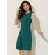 thumbnail image 3 of Vestido de trabajo para mujer Color sólido Sin mangas A-line Flare Vestidos Verde L, 3 of 6