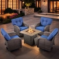 thumbnail image 2 of Bellefurn Outdoor Patio Furniture Set with Fire Pit Table,Outdoor Furniture Set with Swivel Chairs Set of 4,PE Wicker Rattan Patio Conversation Sets for Porch Balcony Patio Deck, 2 of 12