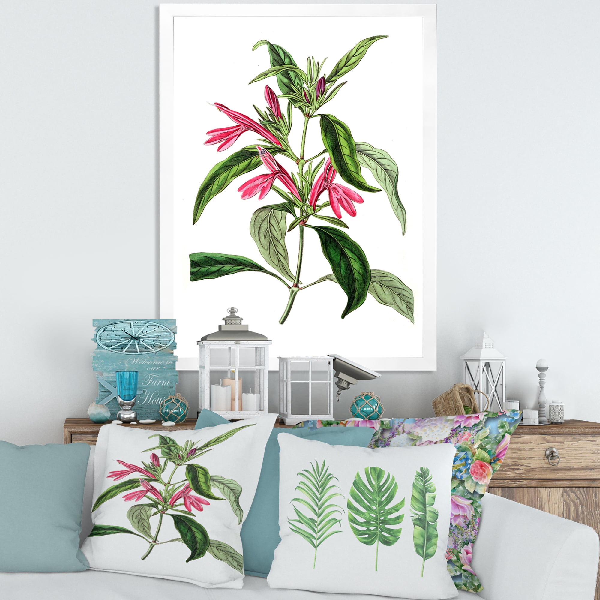 Designart 'Ancient American Flora VII' Traditional Framed Art Print