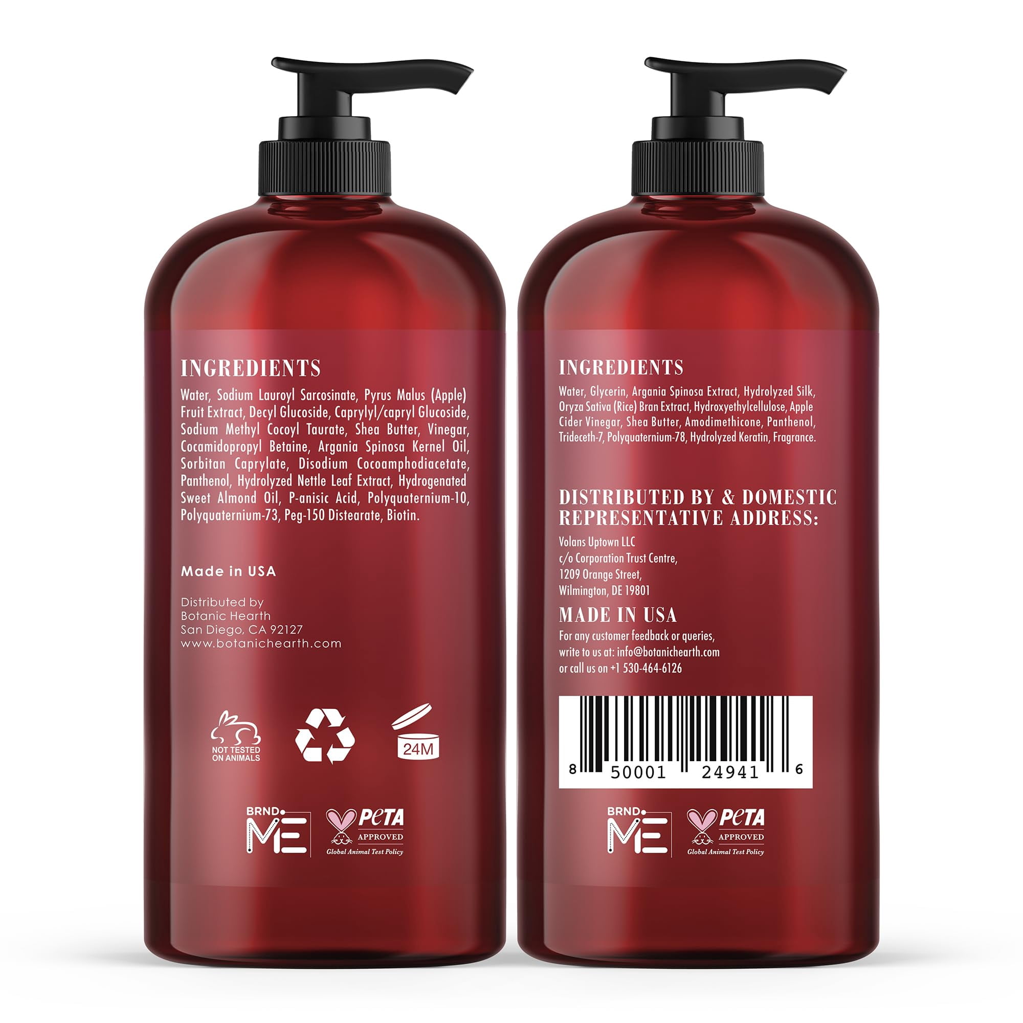 Botanic Hearth Apple Cider Vinegar Shampoo and Conditioner Set | Helps Dry Itchy Scalp, Dandruff, Frizz and Hair Loss | Color Safe, Sulfate Free Shampoo | All Hair Types, Men and Women, 16 fl oz each