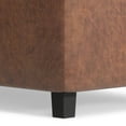 thumbnail image 2 of Cosmopolitan 34 inch Wide Storage Ottoman in Distressed Saddle Brown Vegan Leather, 2 of 6