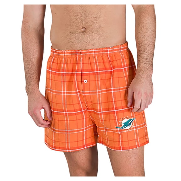 Men's Concepts Sport Orange/White Miami Dolphins Ultimate Flannel Boxers