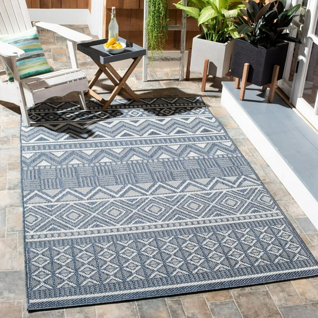 SAFAVIEH Bermuda Jacinth Geometric Machine Washable Indoor/Outdoor Area Rug