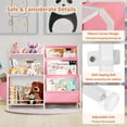 thumbnail image 5 of Kids Bookshelf and Toy Organizer, 3 Tier Girls Pink Bookshelf for Kids, Nursery Book Shelves, Toddler Book Shelf, Kids Book Shelf for Kid Room, White/Pink, 5 of 17