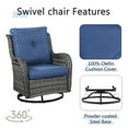 thumbnail image 6 of POCASSY 3 Piece Patio Set Outdoor Wicker Glider Rocking and Swivel Chairs with Side Table and Cushions - Patio Wicker Bistro Furniture Set, Gray Rattan & Blue Cushion, 6 of 9