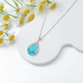 thumbnail image 2 of JKR Teardrop Necklace 925 Sterling Silver Filigree Gemstone Pendant Necklace Fine Jewelry Birthday Gifts for Women Her Mom, 2 of 7