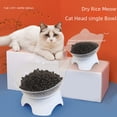 thumbnail image 3 of Cuenco protector para el cuello para gatos y perros con modelado de orejas de gato Cuenco individual para comida para perros y gatos con boca oblicua, 3 of 5