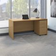 thumbnail image 2 of Series C 66W x 30D Office Desk with Drawers in Light Oak - Engineered Wood, 2 of 7