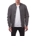 thumbnail image 2 of Pro Club Men's Varsity Fleece Baseball Jacket, Charcoal/Charcoal, X-Large, 2 of 4