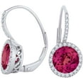 thumbnail image 2 of Gems Jewels 925 Sterling Silver 2Ct Round Cut Ruby Drop Dangle Earring's For Women's 14K White Gold Plated, 2 of 2