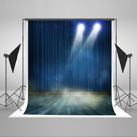 Image of GreenDecor 5x7ft Lighting Stage Children Dancer Model Blue Backdrop Photography Background Studio Shooting
