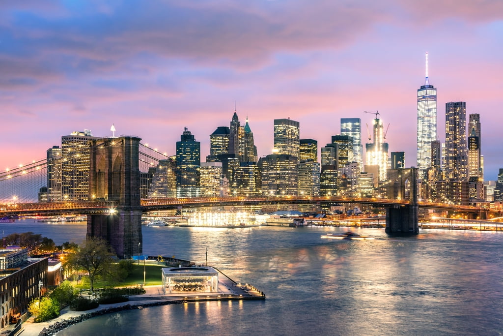 Brooklyn Bridge And New York City Skyline At Dusk Photo Photograph Cool 