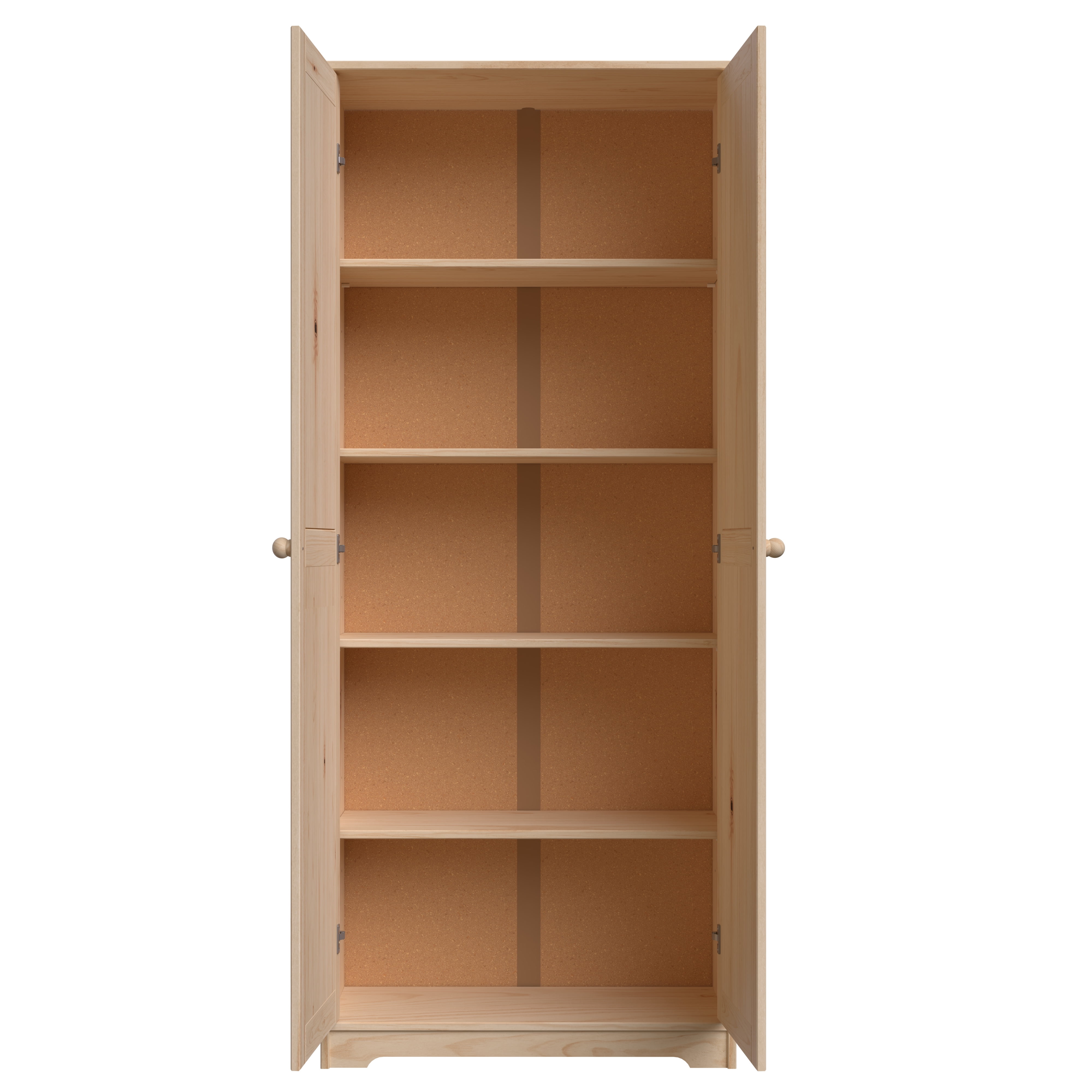 From the Tree Furniture Pantry Cabinet with Adjustable Shelves, Solid Pine Wood, Unfinished, 2 Doors