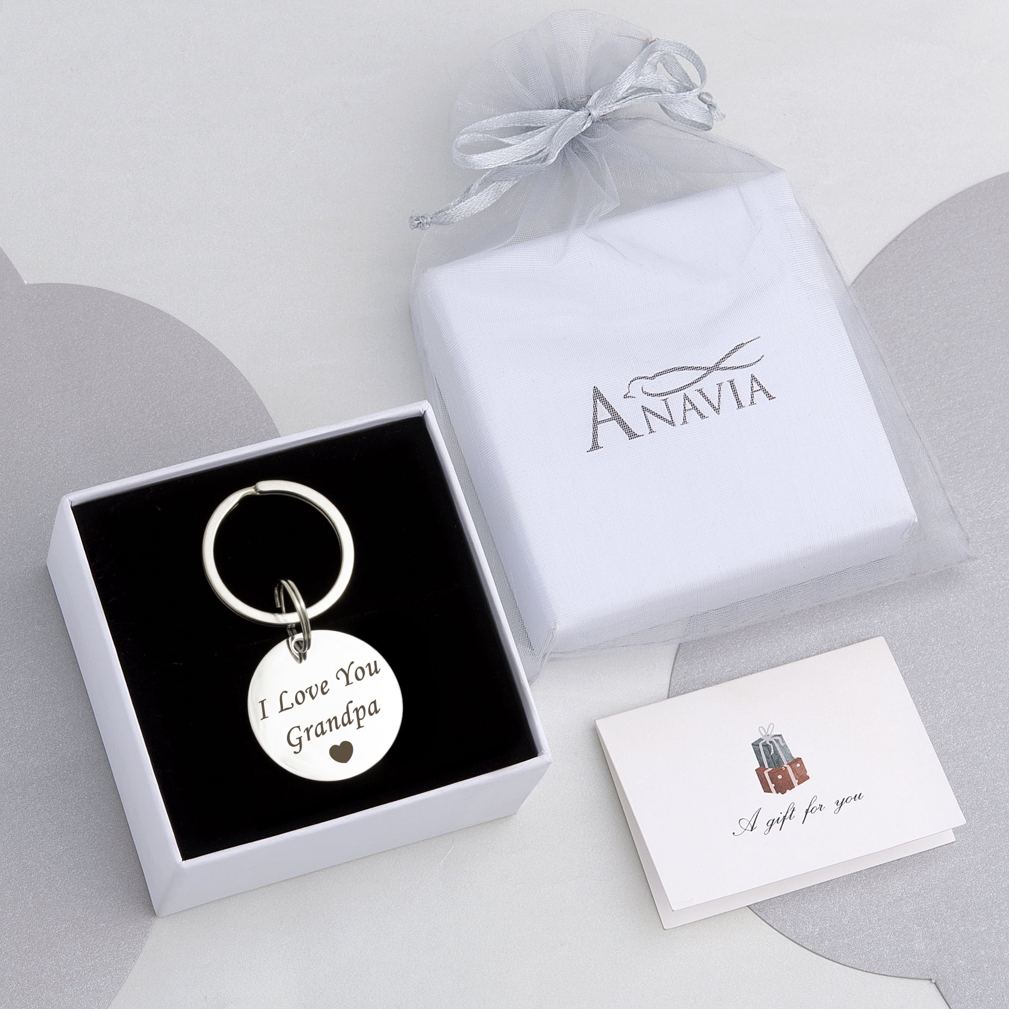 Fathers Day Gifts - Custom Keychain - Engraved Double Sides Round Keychain - I Love You Dad Keychain for Dad Fathers Day Gift Personalized