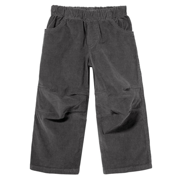 Soft Stretch Cord Pants With Knee Articulation - Matching Stitch | Charcoal