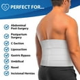 thumbnail image 5 of ORTONYX 12" Wide Abdominal Binder for Men and Women/Postpartum Postoperative Postsurgery Belly Compression Wrap / 524012 White 3XL Plus Size, 5 of 6