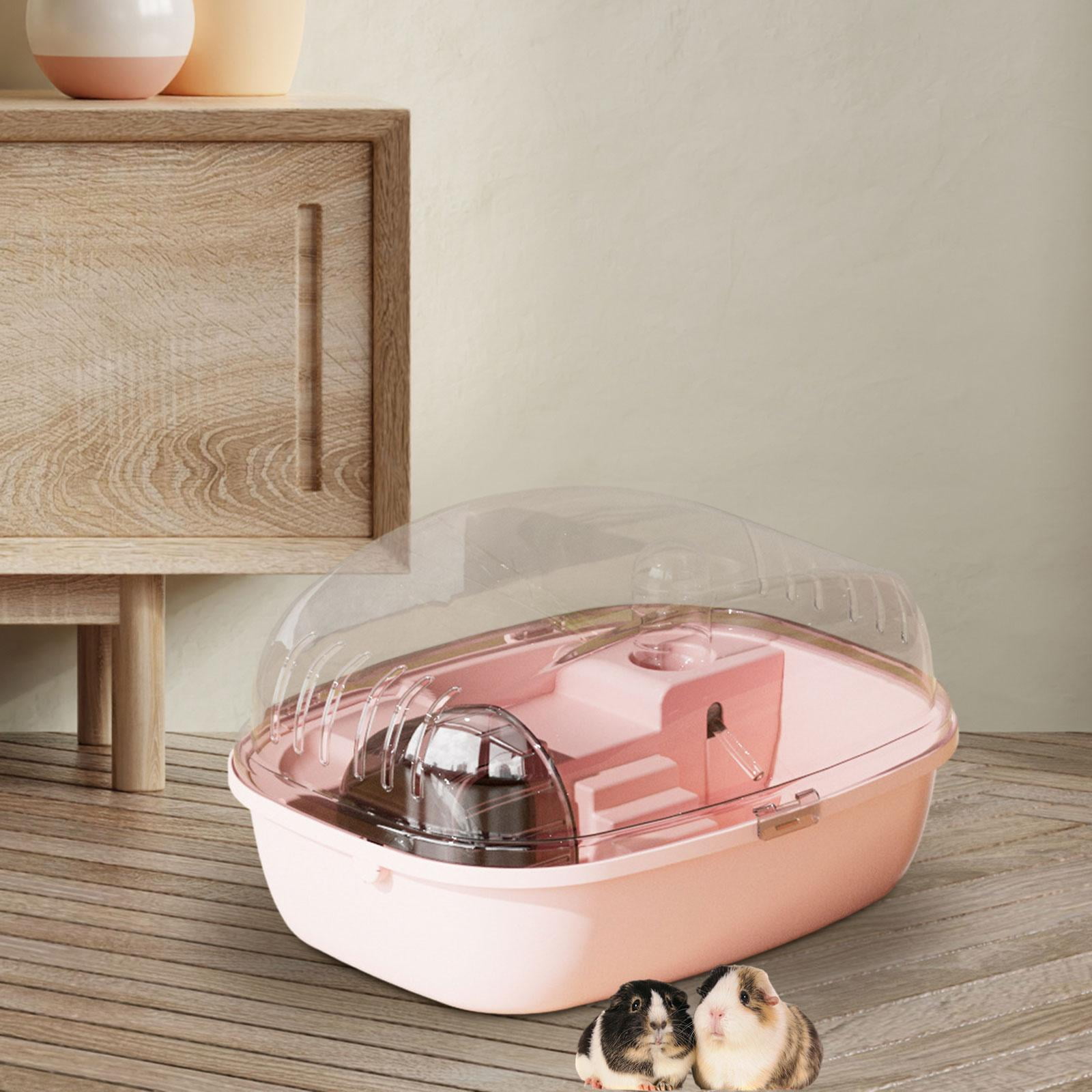 FITYLE Hamster Cage Habitat Exercise Playing House Openable Top Small Animal Cage for Guinea Pigs Hedgehog Small Animals pink