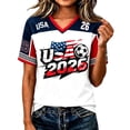 thumbnail image 3 of 2026 New USA Soccer Jersey Women, United States Jersey Soccer, Jersey USA V Neck Short Sleeve Football Shirt, USA Flag Soccer Jersey for Adult(Wine, S), 3 of 6