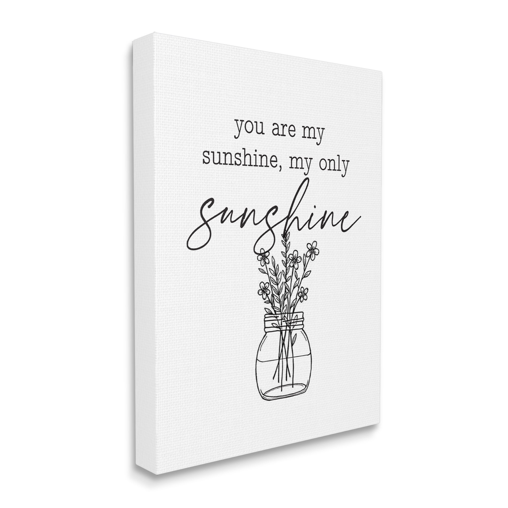Stupell Industries You Are My Sunshine Floral Daisy Blooms Bouquet Graphic Art Gallery Wrapped Canvas Print Wall Art, Design by Lettered and Lined