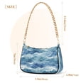 thumbnail image 3 of FORMRS Womens Shoulder Bag with Chain Strap Clutch Purse Cute Tote Handbag, Blue Watercolor Ocean Waves, 3 of 7