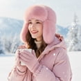 thumbnail image 2 of Trapper Hat Unisex Adult Cold Proof Russian Hat Winter Plush Lei Feng Hats Ushanka Cap Warm Hats With Ear Flaps For Skiing, Hiking, Skating, 2 of 7