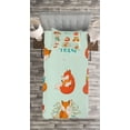 thumbnail image 3 of Ambesonne Fox Quilted Bedspread Set 2 Pcs, Fun Characters Comic, Twin Size, Multicolor, 3 of 3