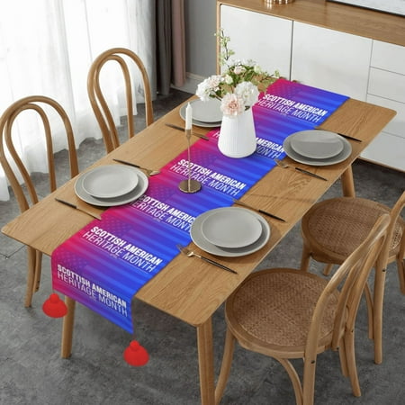 

Scotish-American Heritage Month Boho Table Runner Table Party Home Dining Table Décor Tassels For Indoor Outdoor 14 X 60 Inch Long