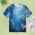 thumbnail image 4 of Mermaid Glitter Fish Scale Girls Women's Short Sleeve T-Shirt Crew Neck Casual Summer Trendy Loose Fit Tops, 4 of 6