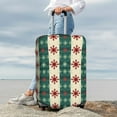 thumbnail image 7 of Yiaed Christmas Snowflakes Plaid Print Travel Luggage Cover Suitcase Protector Covers Elastic Luggage Anti-scratch(No luggage included）-X-Large, 7 of 7
