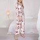thumbnail image 3 of Balery Red Lips Conjunto de Pijama con Estampado para Mujer, Conjunto de Dos Piezas con Manga Larga, Ropa de Dormir Suave con Bolsillos, Pijamas Cómodos-Medium, 3 of 7