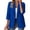 Blue, variant on Women's Solid Color Single Button Blazer with Pockets, 3/4 Sleeve Casual Lightweight Jacket, Office or Daily Summer Wear Beige XXL