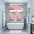 thumbnail image 3 of Pink Spring Floral Kitchen Curtains Sets for Windows 36 Inch Length, Watercolor Flowers Butterfly Checkered Rod Pocket Window Treatments Tier Curtains and Valances Set for Bedroom/Bathroom, 3 of 8