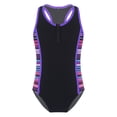 thumbnail image 2 of Alvivi Girls 2Pcs Swimwear One-piece Racer Back Jumpsuit Top Boyshorts Swimsuit Set 4-16 Purple 14, 2 of 7