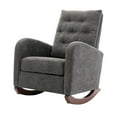 thumbnail image 2 of FFH Rocking Chair for Nursery and Living Room, Indoor Rocker Accent Armchair with Side Pocket, Chenille Dark Gray, 2 of 11