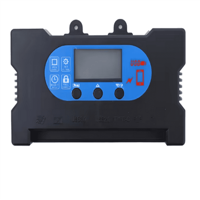 Solar Panel Charge Controller 30A 12V-24V Solar Panel Intelligent Regulator with Dual USB Type-C Ports PWM,1x Solar Panel Charge Controller