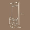 thumbnail image 4 of Baokaler Coat Rack, Hall Tree with Shoe Bench for Entryway, Entryway Bench with Coat Rack, 3-in-1 with 4 Hooks, a Hanging Rod, 13x23.6x64.2Inches, White, 4 of 10