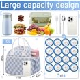 thumbnail image 5 of Gocvo Lunch Bag for Women Insulated Lunch Box Reusable Cooler Bag Portable Cute Corduroy Lunch Tote Bags for Travel, Work, Picnic(Blue Plaid), 5 of 9