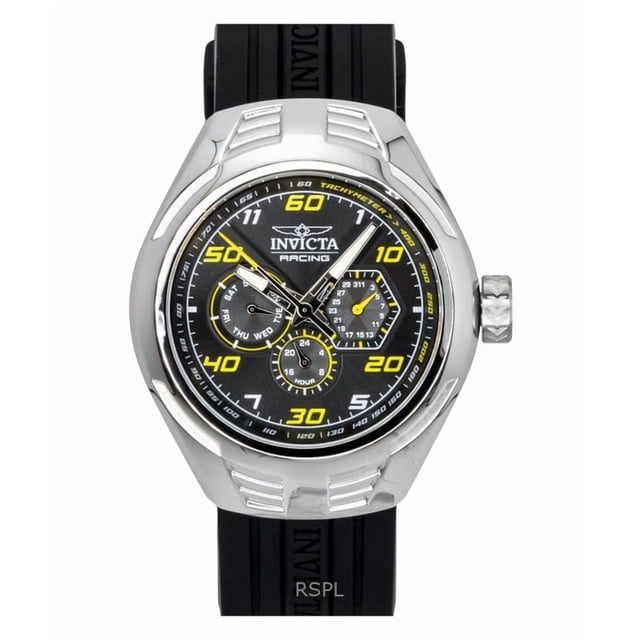 Invicta Reloj Racing de Cuarzo con Correa de Silicona y Esfera Negra 47724 para Hombre
