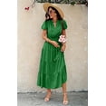thumbnail image 3 of NAYTOAO Womens Midi Dress Summer Casual A Line Maxi Shirt Dresses Spring Short Sleeve Button Front V Neck Pockets Work Dress, 3 of 8