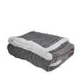 thumbnail image 3 of Gray and White Cable Knit Plush Throw Blanket 50" x 60", 3 of 3