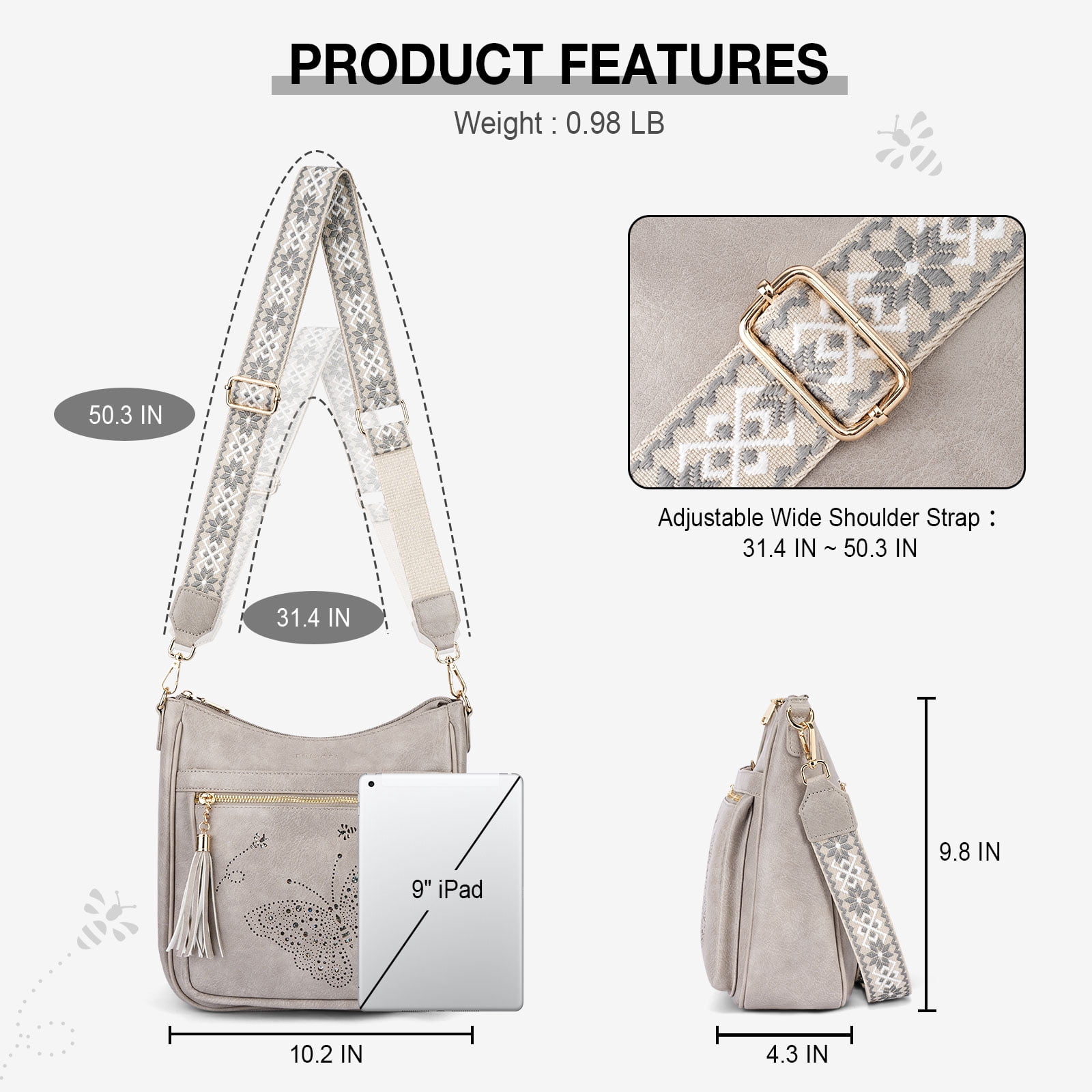 [Mother’s Day Gift Present] APHISON Ladies Crossbody Bags Lightweight Shoulder Bags, Crossbody Purse With Adjustable Strap For Daily Life