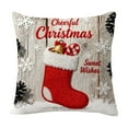 thumbnail image 2 of Steadline Christmas Themed Linen Pillow Cover - 17x17 Inch Holiday Decorative Cushion Case - Reversible Festive Sofa and Bed Decor for Seasonal Home Styling, 2 of 7