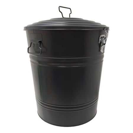 Houston Int'l Trading 5802E DGRY Enameled Galvanized Steel Storage Container