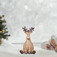 thumbnail image 5 of Brown Resin Christmas Deer Ornament, Festive Deer Figurine for Holiday Home Decor, Elegant Mantel Shelf Tabletop Decoration, Meaningful Gift for Family Friends Colleagues, 5 of 6