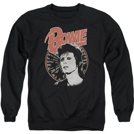 David Bowie Space Oddity Adult Crew Sweatshirt Black (Best Of Bowie Zip)