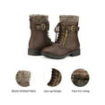 thumbnail image 2 of BURUDANI Kids Girls Fashion Winter Warm Snow Boots Mid Calf Outdoor Combat Boots BROWN Size 8, 2 of 4